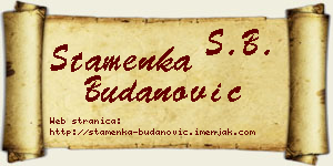 Stamenka Budanović vizit kartica